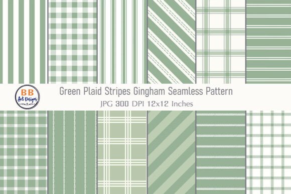 Download Green Plaid Stripe Gingham Pattern Paper - Plaid Collection