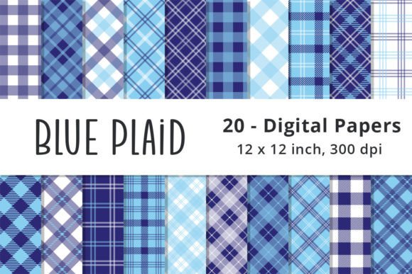 Download Seamless Blue Plaid Scrapbook Paper - Plaid Collection