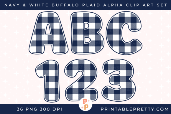 Download Navy White Buffalo Plaid Alphabet PNG - Plaid Collection