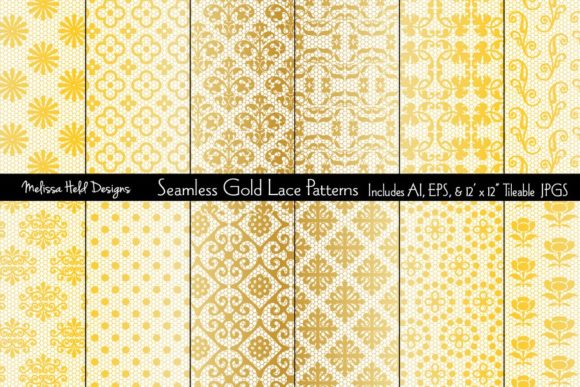 Download Seamless Gold Lace Patterns - Lace patterns Collection