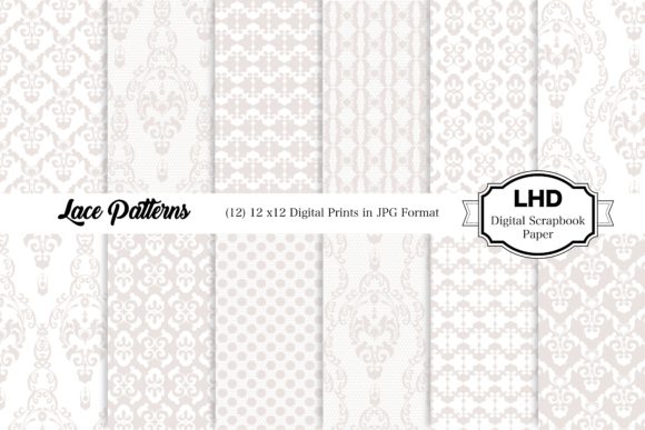 Download Lace Patterns - White Digital Papers - Lace patterns Collection